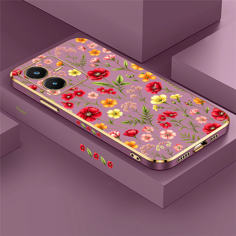 Vivo V40 - かわいい花柄ケース Vivo V40 SE V30 V29E