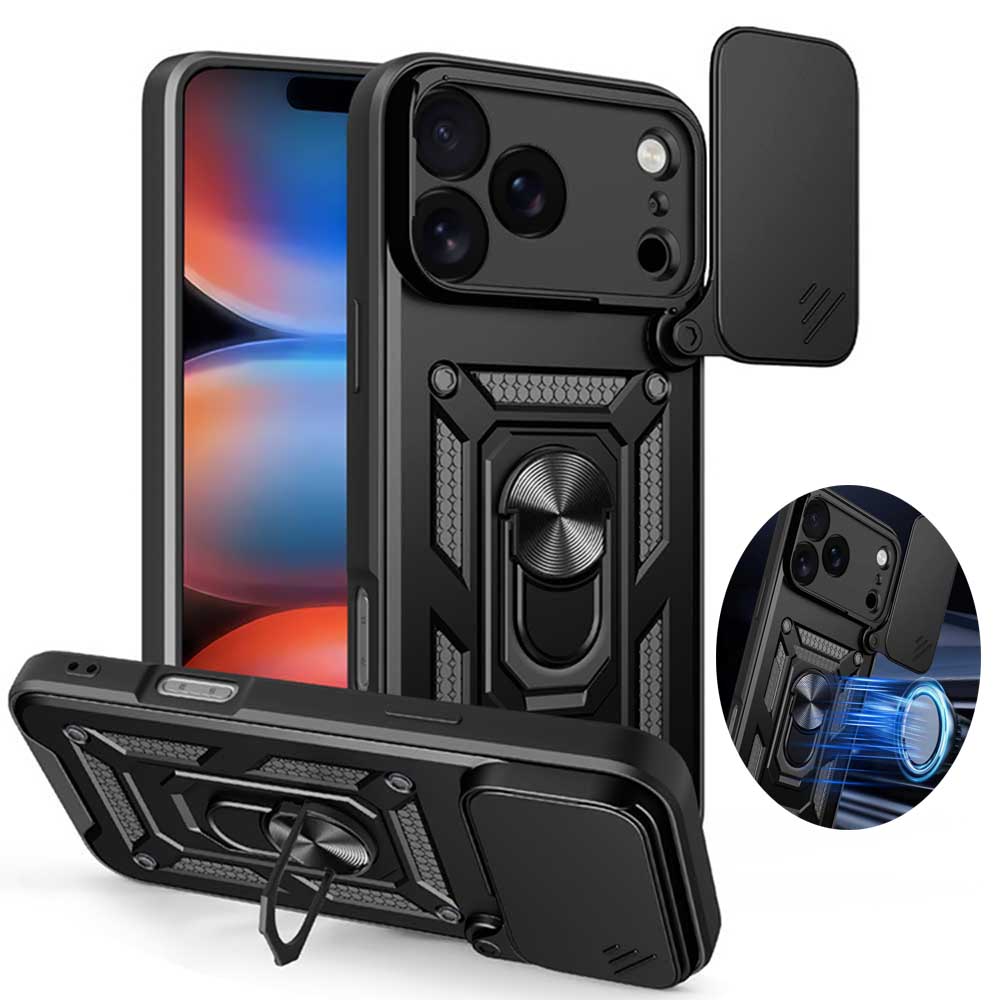 Camera Lens Protector - 耐衝撃アーマーケース iPhone 17 Pro Max 車載ホルダー付きスマホケース