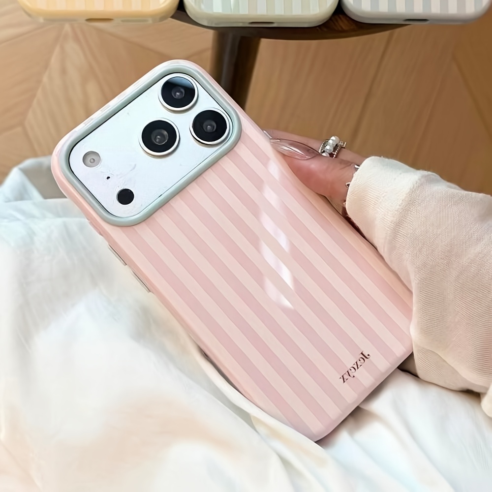 Apple Iphone 16 - 高級韓国ファッションストライプキャンディカラー ソフトフォンケース iPhone 18 17 16