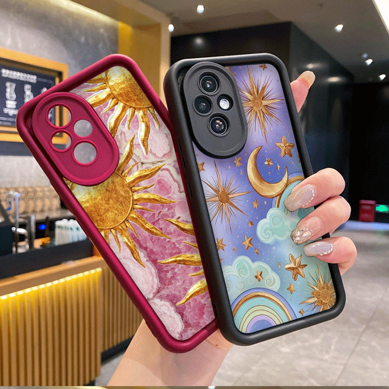 ヴィンテージ風ゴールデン星空太陽月プリントスマホケース Ho - Huawei Mate 60 のレビューと価格