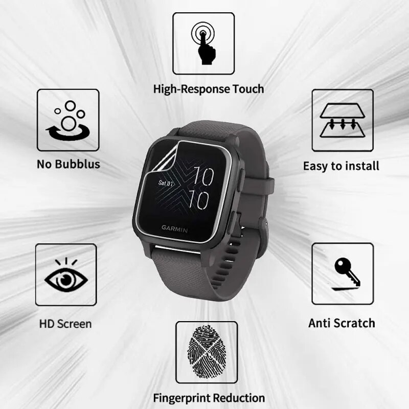 ソフトヒドロゲルフィルムガーミン Venu SQ SQ2 H - Hydrogel Screen Protector のレビューと価格