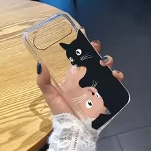 ホットカワイイカートゥーンブラックキャット柄クリアソフトケー - Google Pixel 9 のレビューと価格